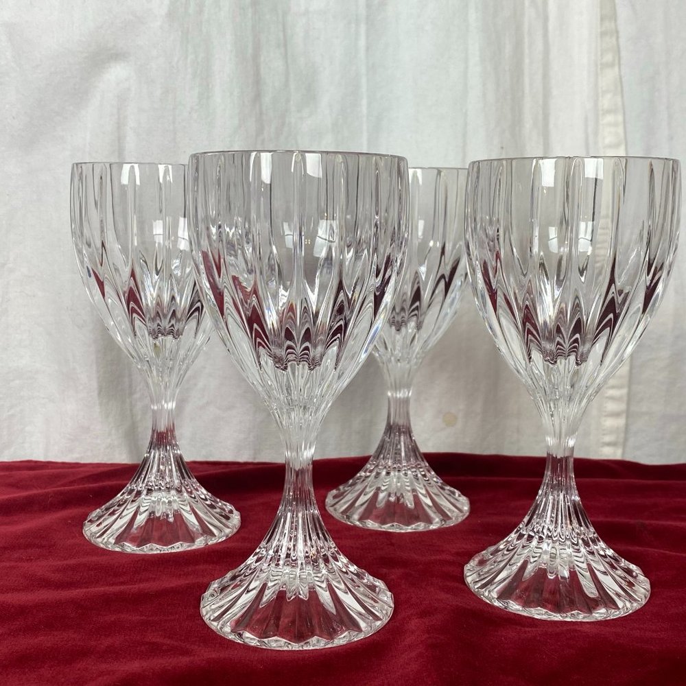 SOLD! 4 Mikasa Park Lane crystal Wine glasses